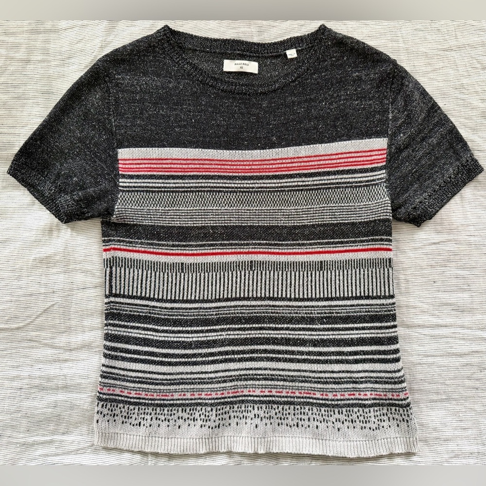 Billy Reid Women’s Knit Linen Cotton Striped Tee - XS - Made in USA